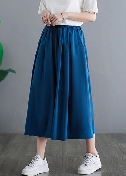 Navy Tie Waist Crop Pants Skirt Summer