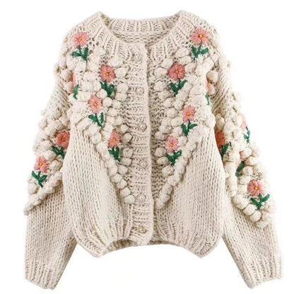 Pearl Button Cardigan-white
