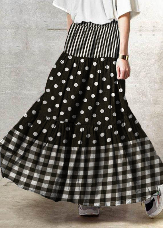Handmade Retro Patchwork Ruffled Skirt