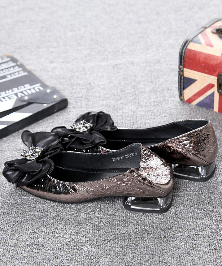 New Diy Bow Splicing Flats Faux Leather