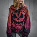 Halloween Pumpkin Face Chunky Crochet Hooded Sweater elevenforest