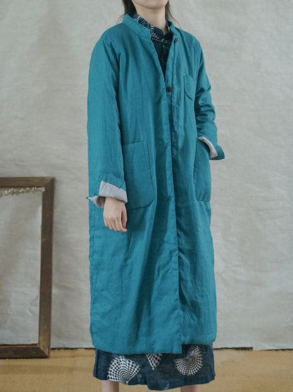 Winter Button Pocket Padded Coat