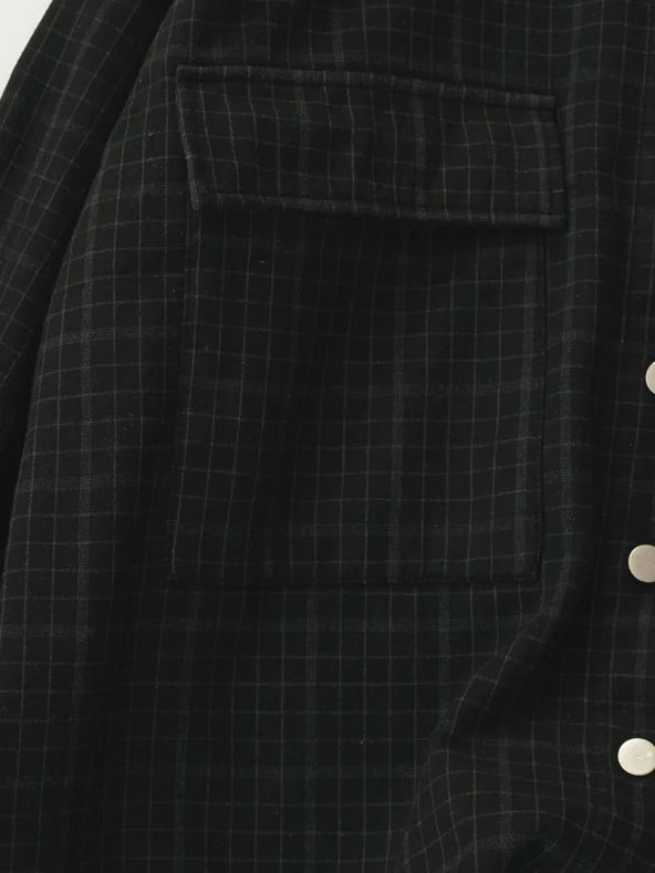Loose Plaid Print Single Breasted Coat