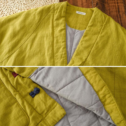 Autumn Winter Cotton Linen Retro Warm Coat