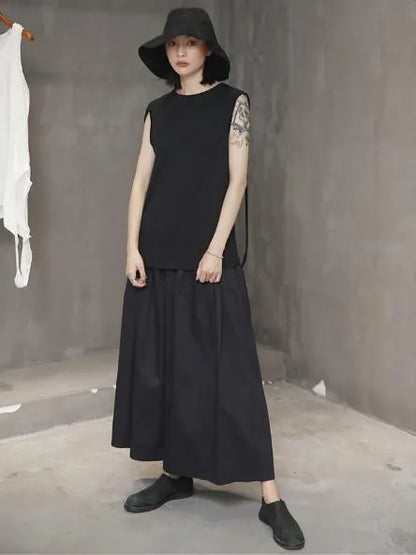 Simple Black Light Loose Dress