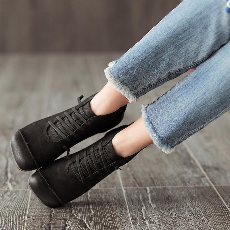 Round Toe Leather Shoes