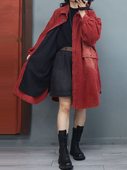 Winter Loose Lantern Sleeve Mid Length Coat