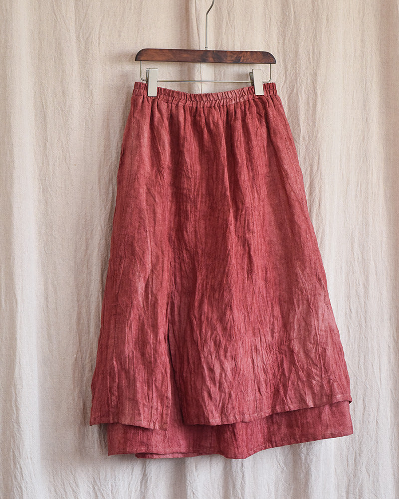 Literary Retro Cotton and Linen Distressed Linen Skirt