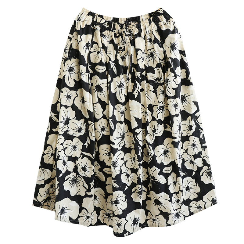 Cozy Retro Cotton A-line Skirt