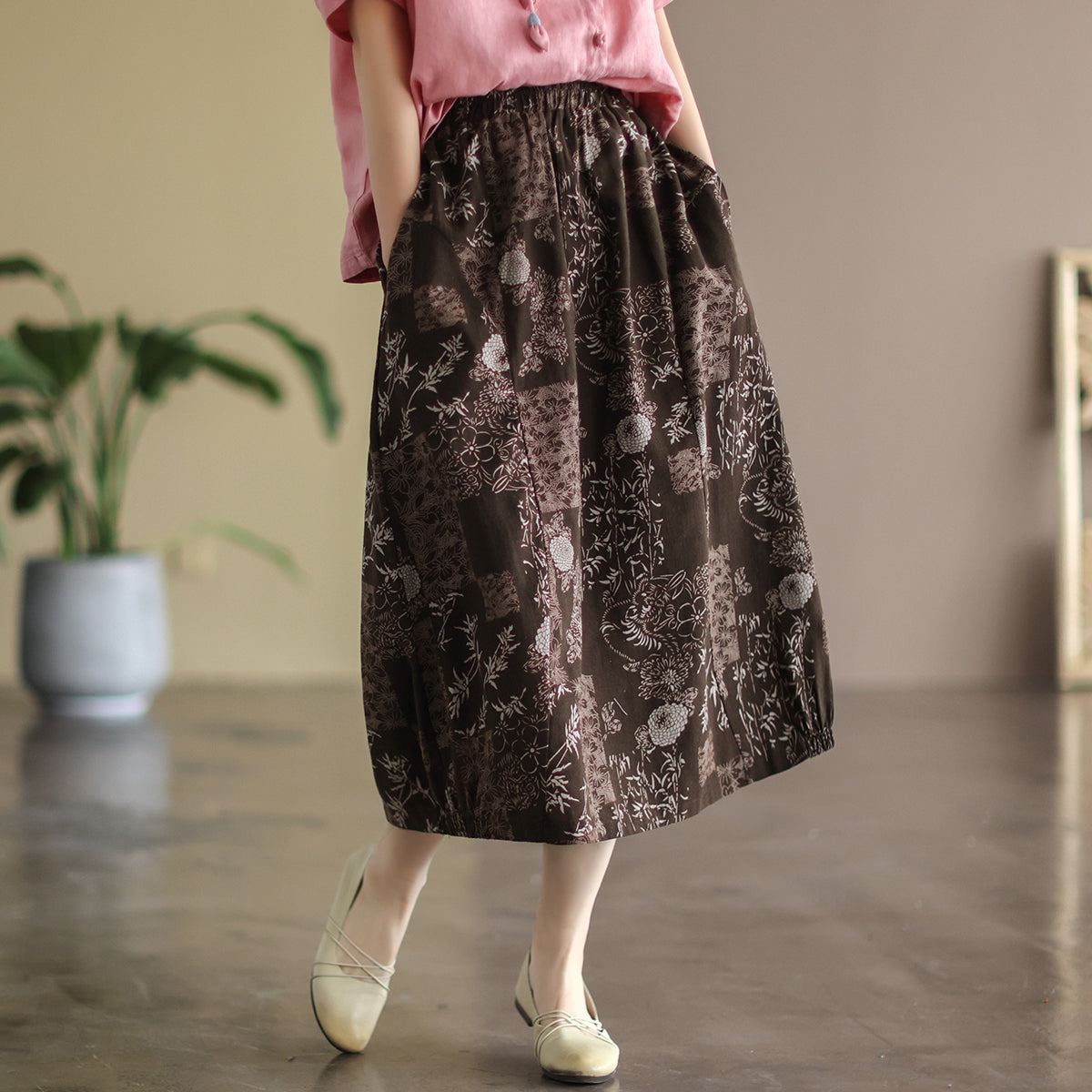 Cozy A-line Cotton Skirt