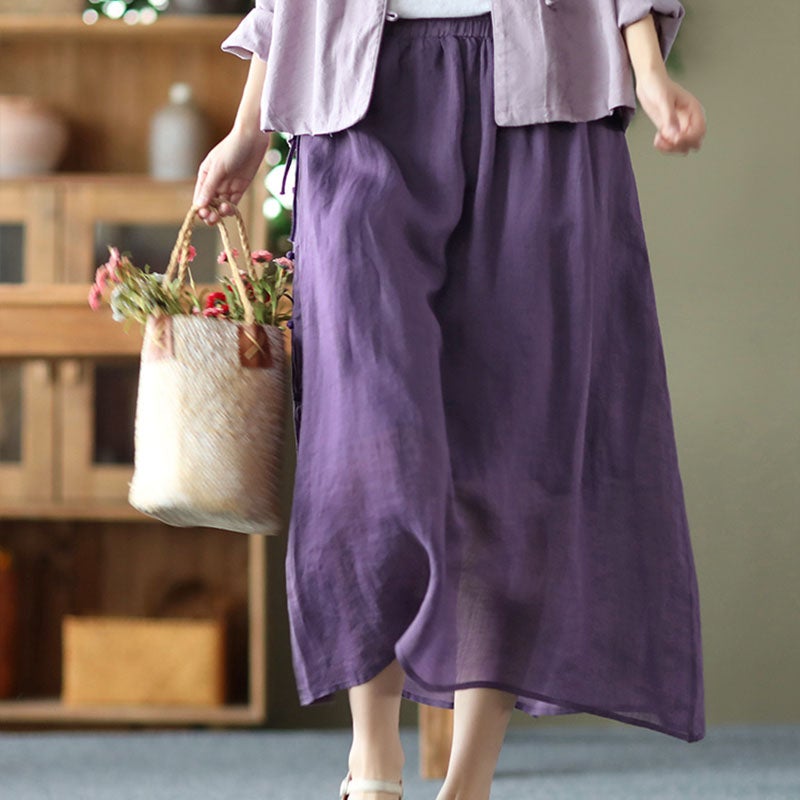Cozy Linen Retro A-line Skirt