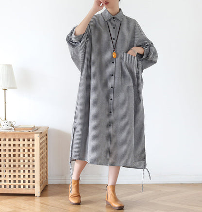 Autumn Retro Loose Cotton Dress