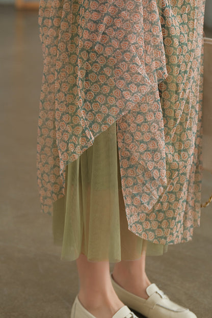 Digitally Printed Densified Elastic Waist Skirt