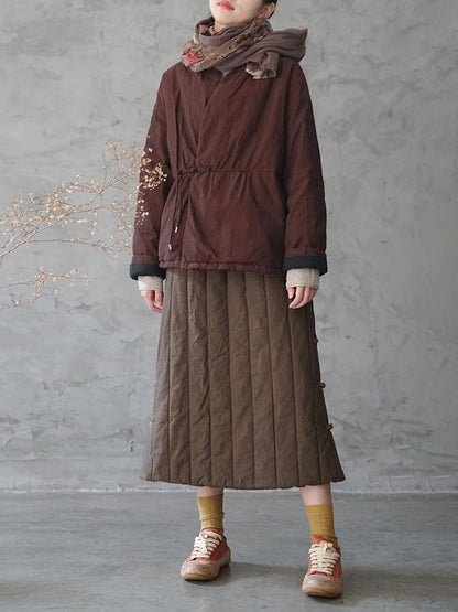 National Style Buckle Padded Coat