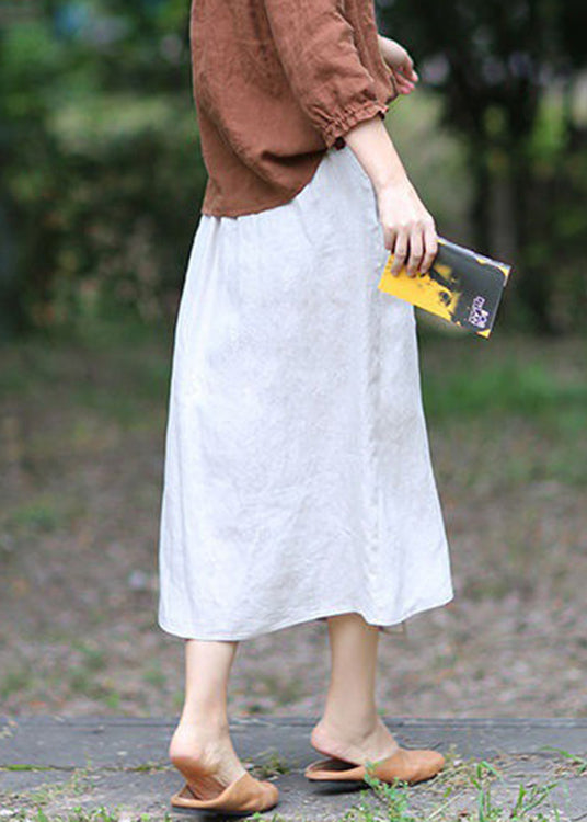 Boutique Red Asymmetrical Design Elastic Waist a Line Skirts Spring