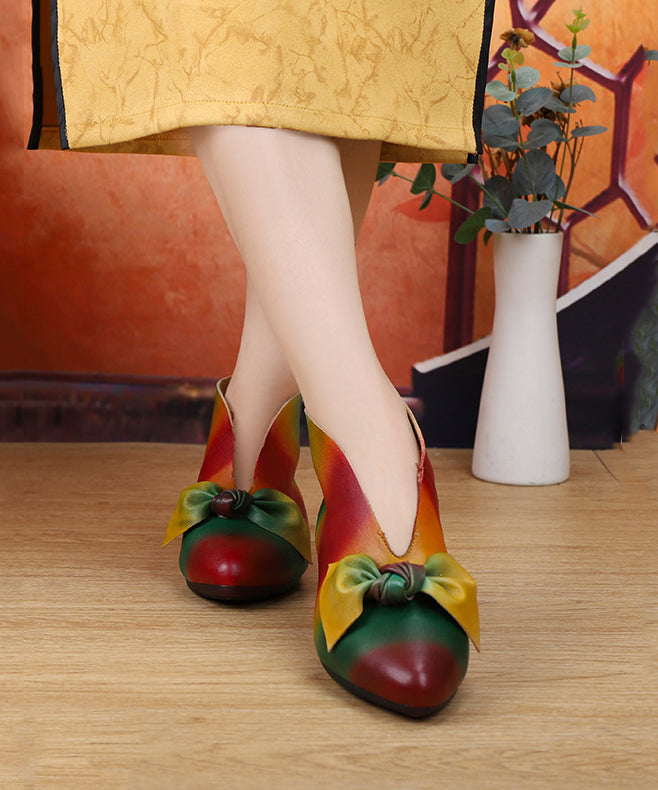 New Soft Flats Colorful Style Bow Ankle Boots