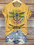 Whisper Words Of Wisdom Let It Be Hippie Print Crew Neck T-shirt