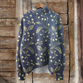 Vintage Lovely Floral Art Print Knit Turtleneck Pullover Sweater elevenforest