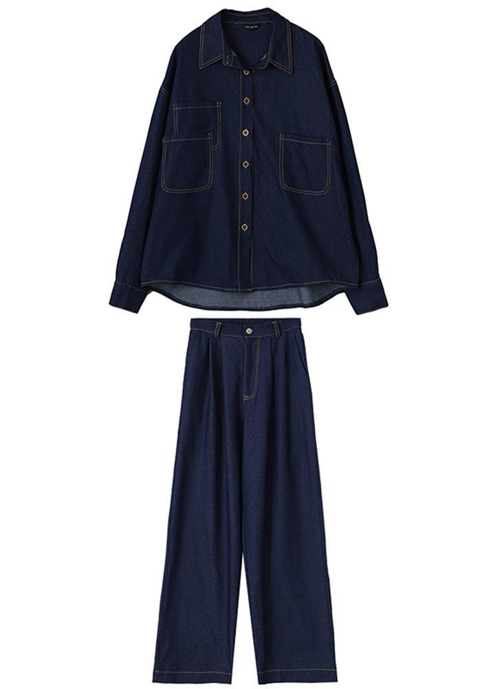 ' Fashionable Denim Jacket High Waistband Jeans 2-piece Set