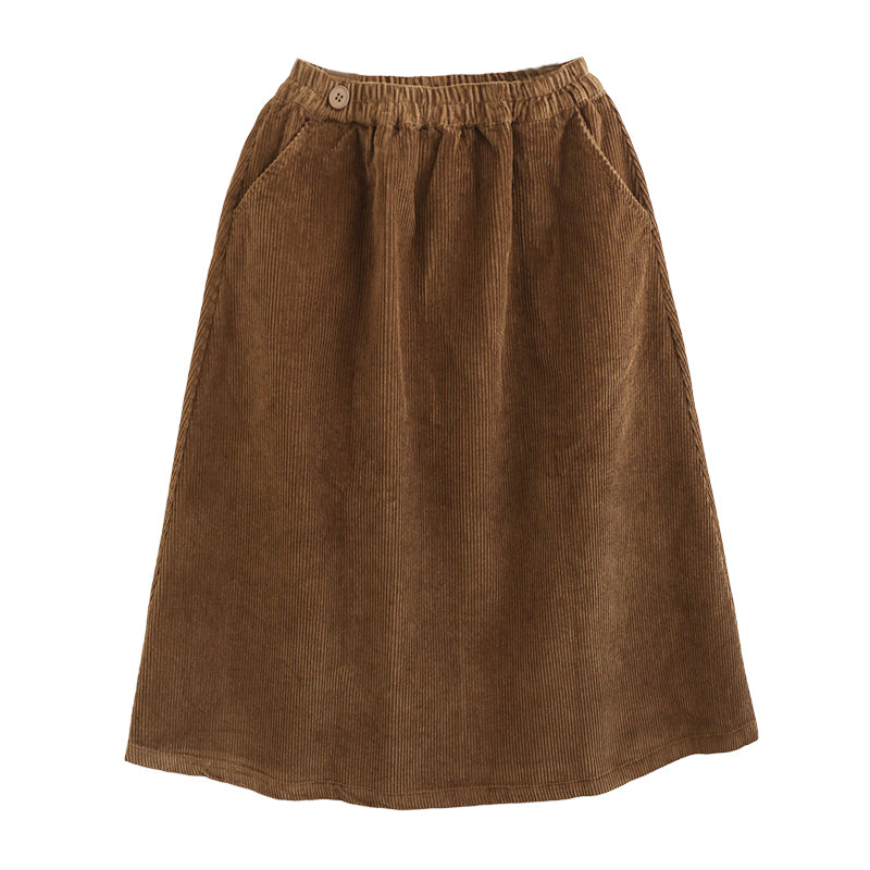 Autumn Corduroy Cotton A-line Skirt