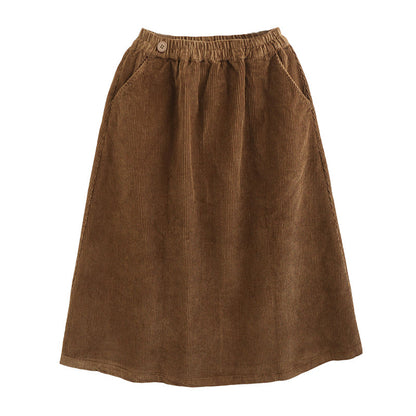 Autumn Corduroy Cotton A-line Skirt