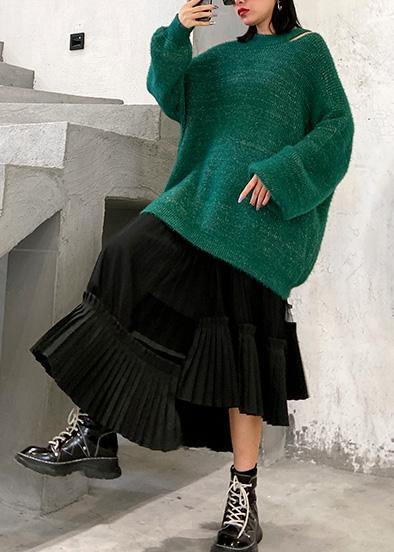 Black Cotton Quilting Skirt Layered Tunic High Waist Skirts
