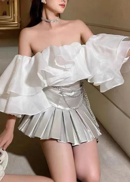 One Shoulder Top and Skirt Set for Summer