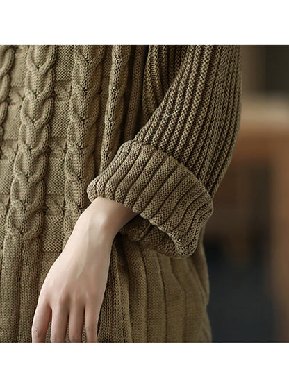 Turtleneck Knitted Color Long Sleeve Sweater