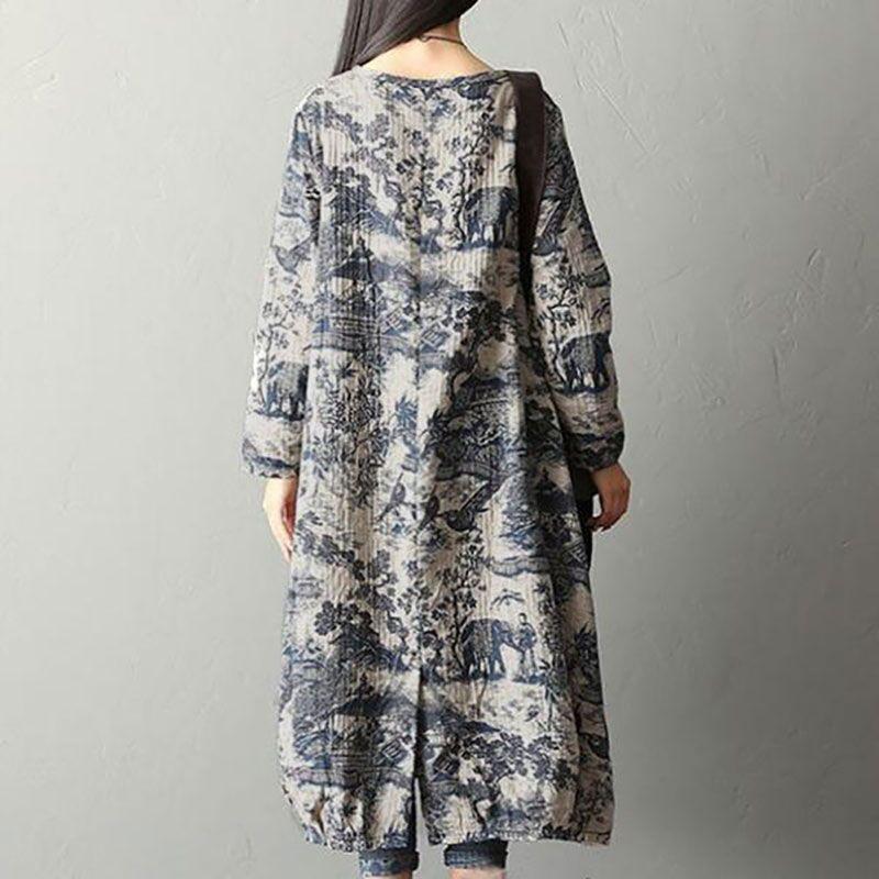 Printing 100%cotton Dress Robe