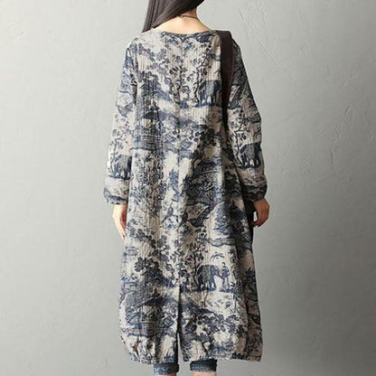 Printing 100%cotton Dress Robe