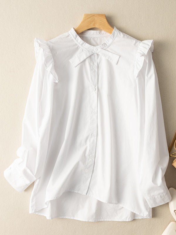Natural Fabric Loose and Shirt With Fungus Design