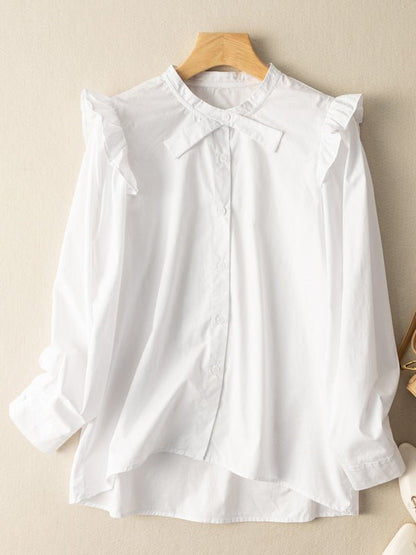 Natural Fabric Loose and Shirt With Fungus Design