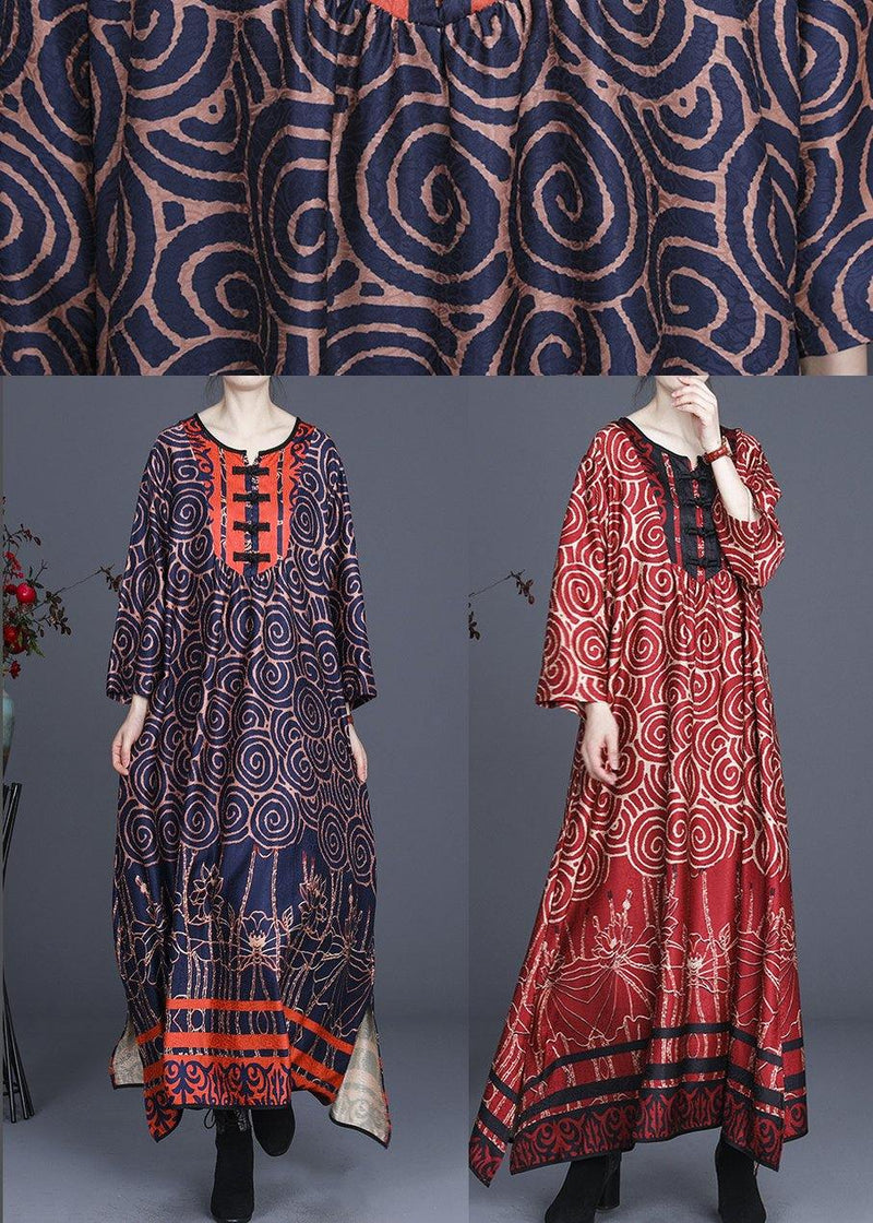 Diy Red Print Oriental Asymmetrical Design Dresses Summer