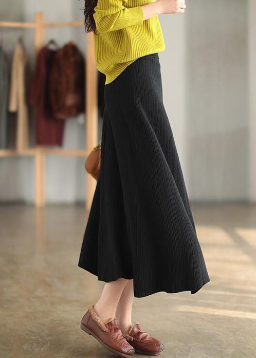 French Elastic Waist Cinched Spring Quilting Clothes Chocolate Skirt