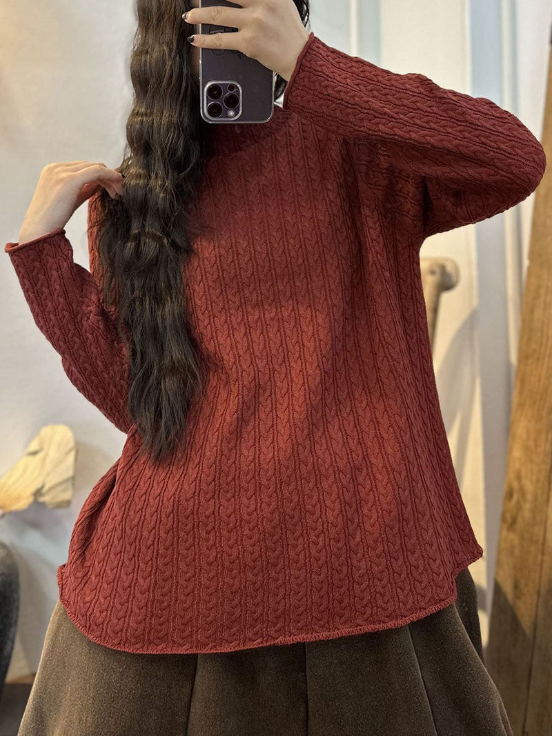 Stripe 3d Knitted Turtleneck Sweater