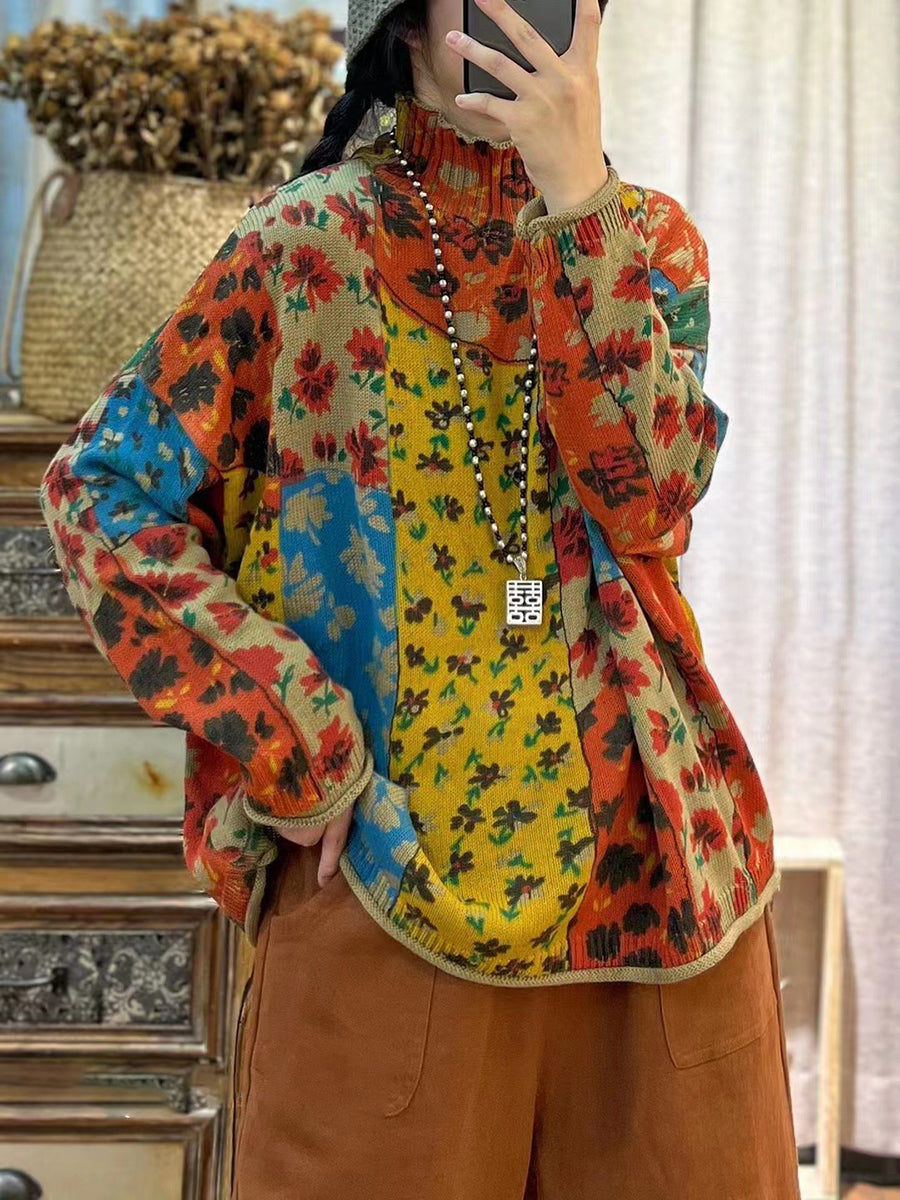 Autumn Print Long Sleeve Sweaters
