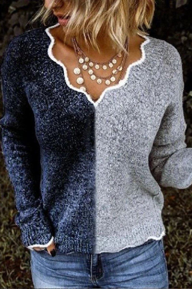 Striped Sweetheart Neck Sweater