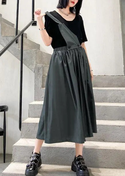 Summer Unilateral Strap Skirt Skirt + T-shirt Two-piece Suit