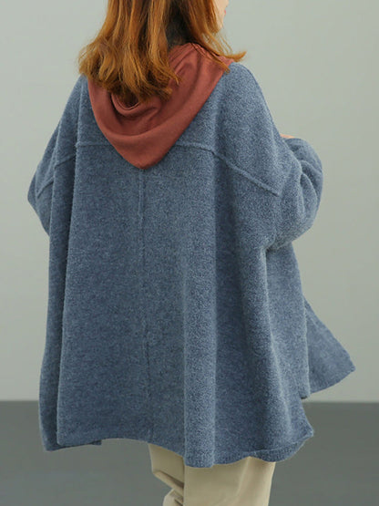 - Knitted Irregular Hem Breasted Cardigans Sweater