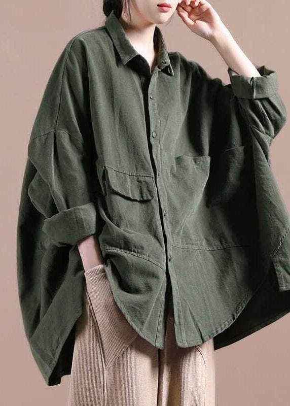 Batwing Sleeve Green Coat Spring Outfit