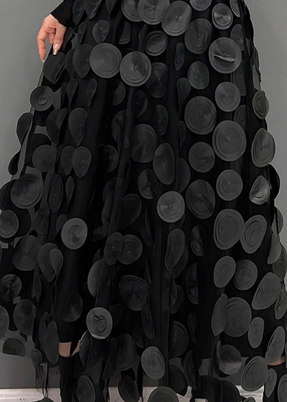 Rose Dot Patchwork Tulle Skirt Fall