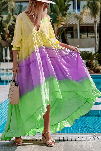 Prettiest Smile Gradient High Low Maxi Dress