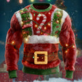 Comstylish Men's Santa Claus Overalls Lollipop Pattern Ugly Sweater