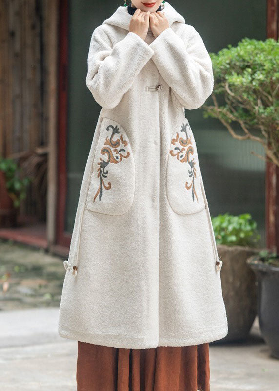 Purple Hooded Embroideried Tassel Teddy Faux Fur Coats Winter