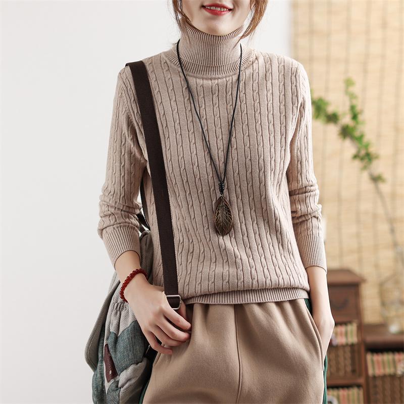 Winter Turtleneck Color Knitted Sweater