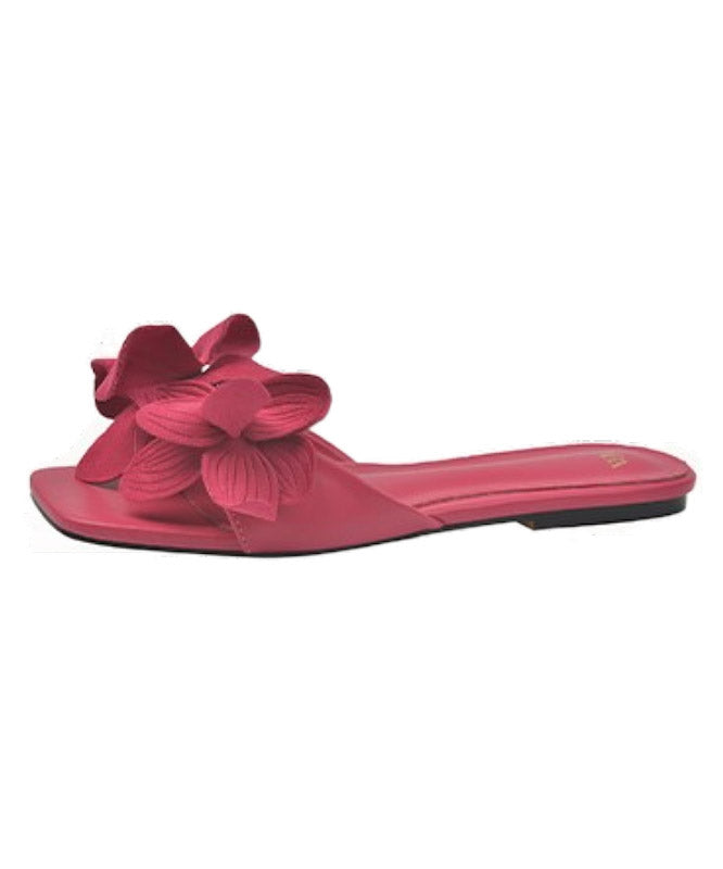 Rose Splicing French Slide Sandals Peep Toe