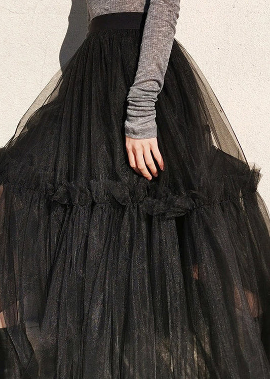 Classy Black Tulle Skirts Spring