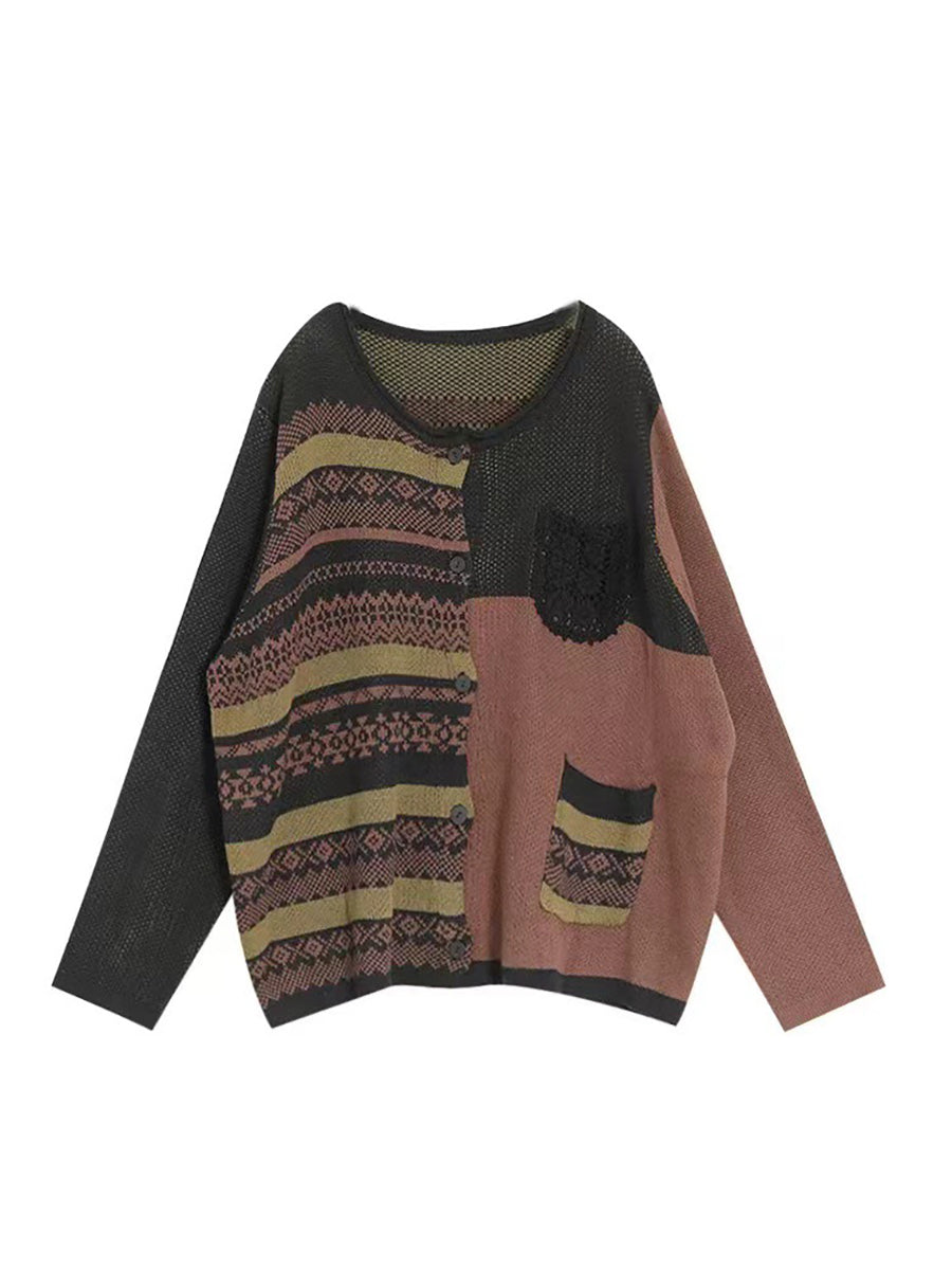 Autumn Patchwork Loose Sweaters