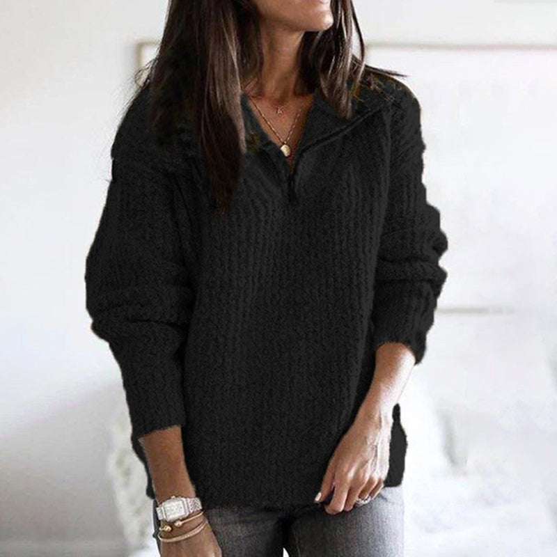 Vintage Zip Pullover Long Sleeve Sweater elevenforest