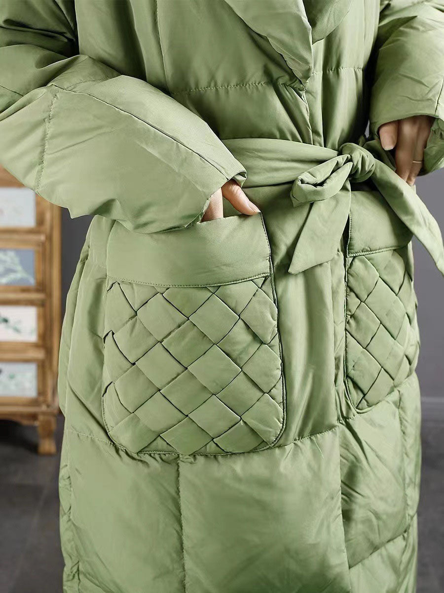 Winter Drawstring Pocket Down Coat